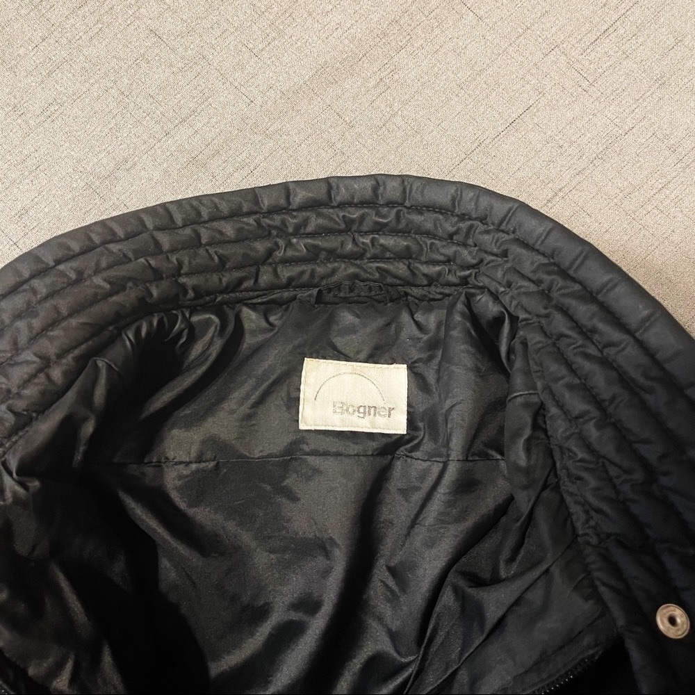 Bogner Black Vintage Ski Bomber Coat Winter Jacket Zip Snap 8 Medium Ski Coat - Picture 11 of 12